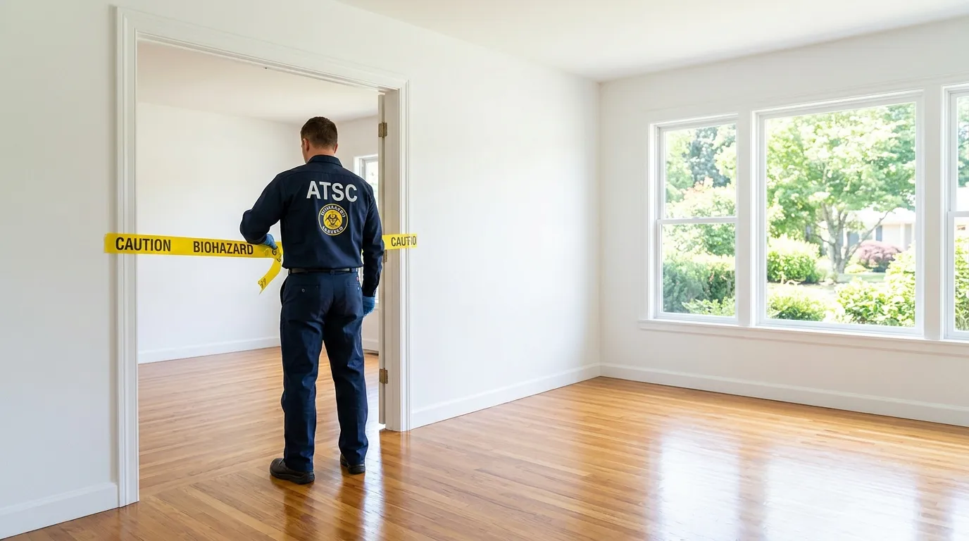 Certified biohazard cleanup crew performing Decomposition Cleanup in Old Fig Garden